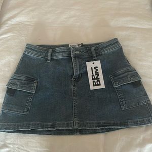 Princess Polly Low Rise Denim Cargo Skirt